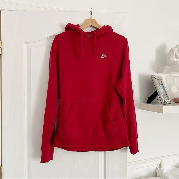 Nike Sweaters - NIKE | Red sportswear hoodie